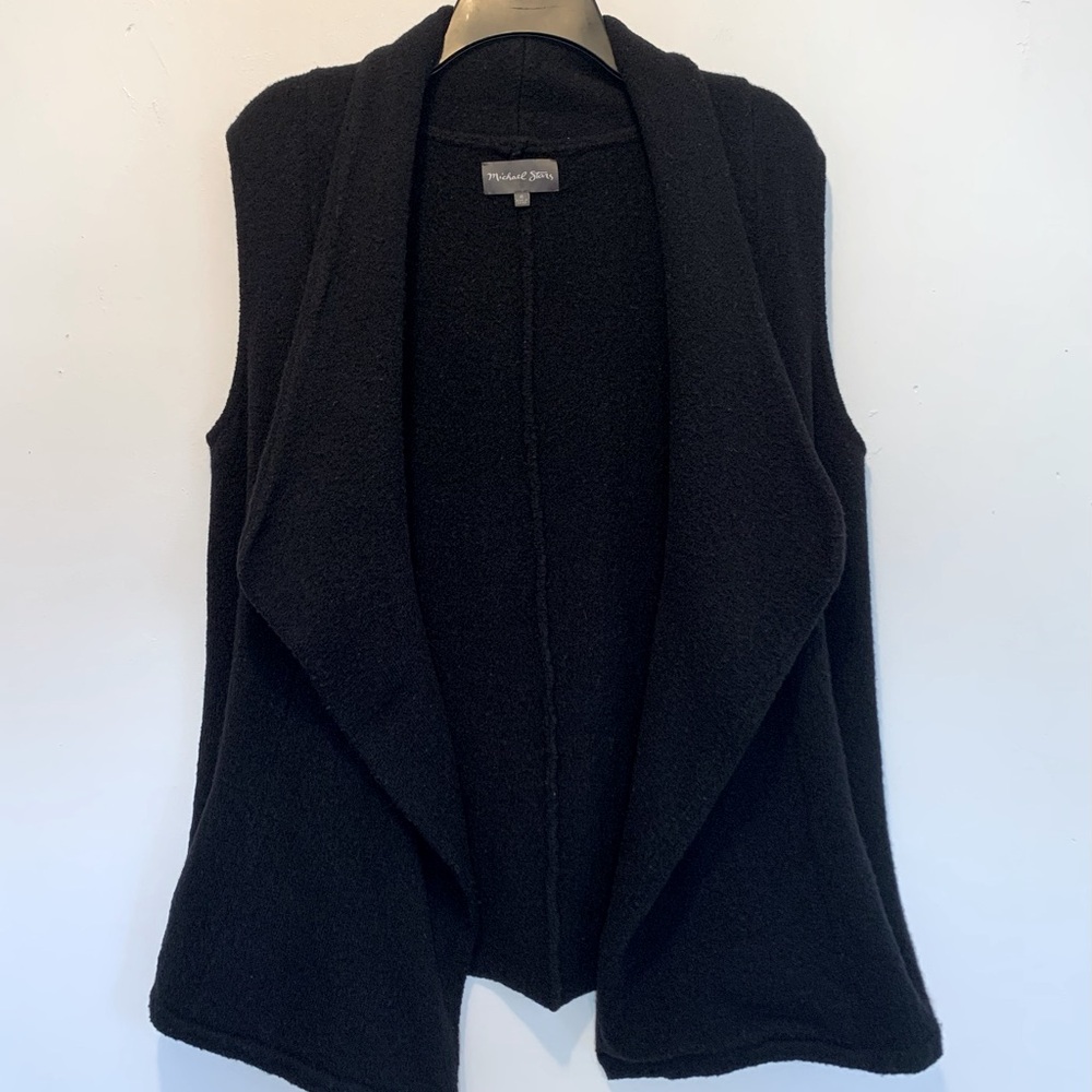 Michael Stars Wool Blend Black Sweater Vest Cardigan